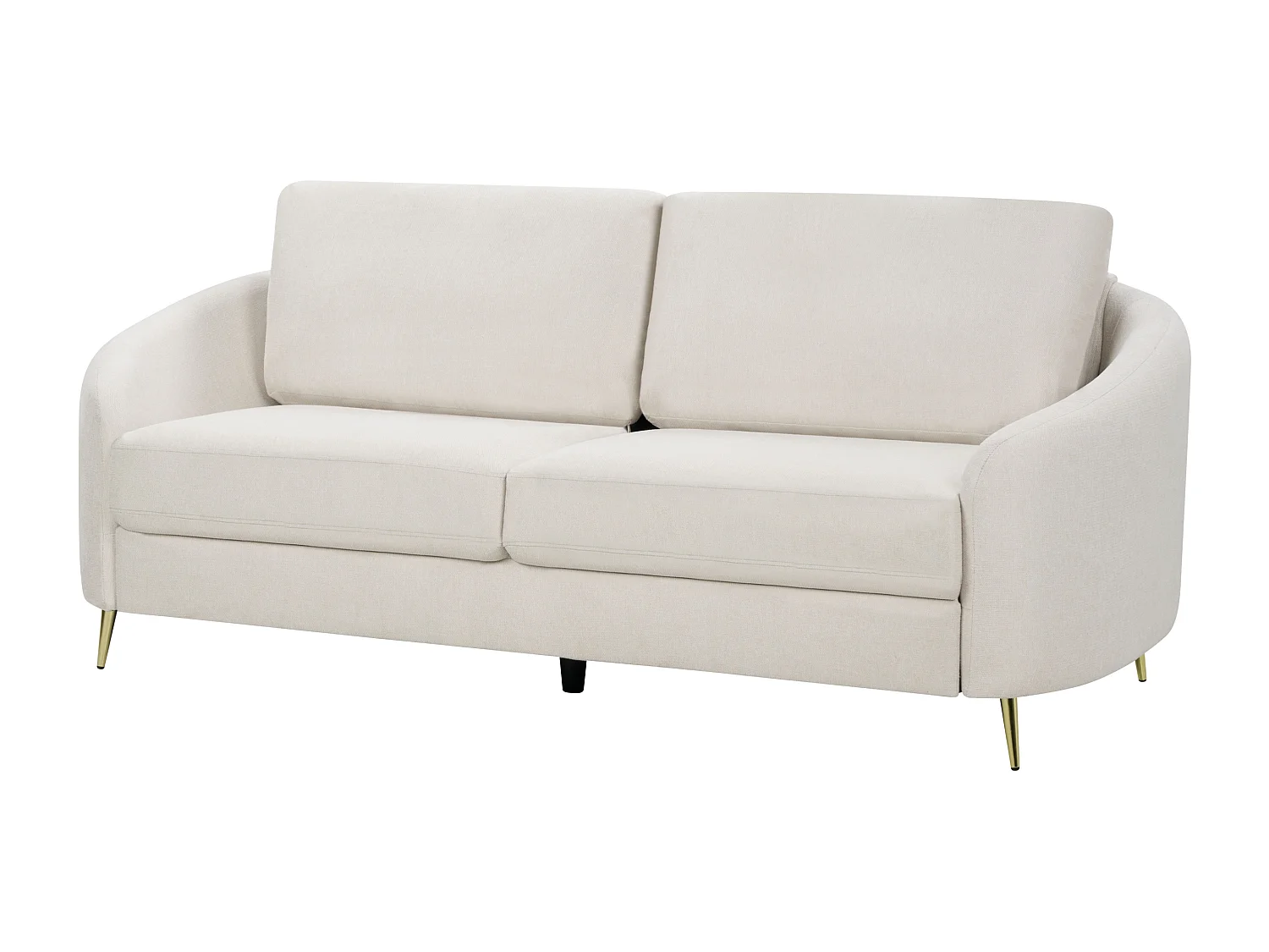 3-Sitzer Sofa beige mit Armlehnen goldenen Füßen Glamourös Modern Trosa