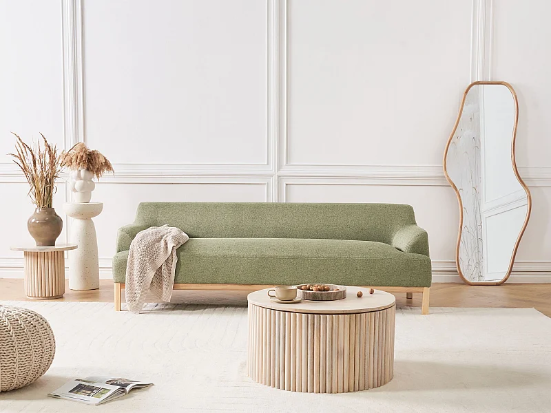 Canapé 3 places SOSJO Tissu Vert olive