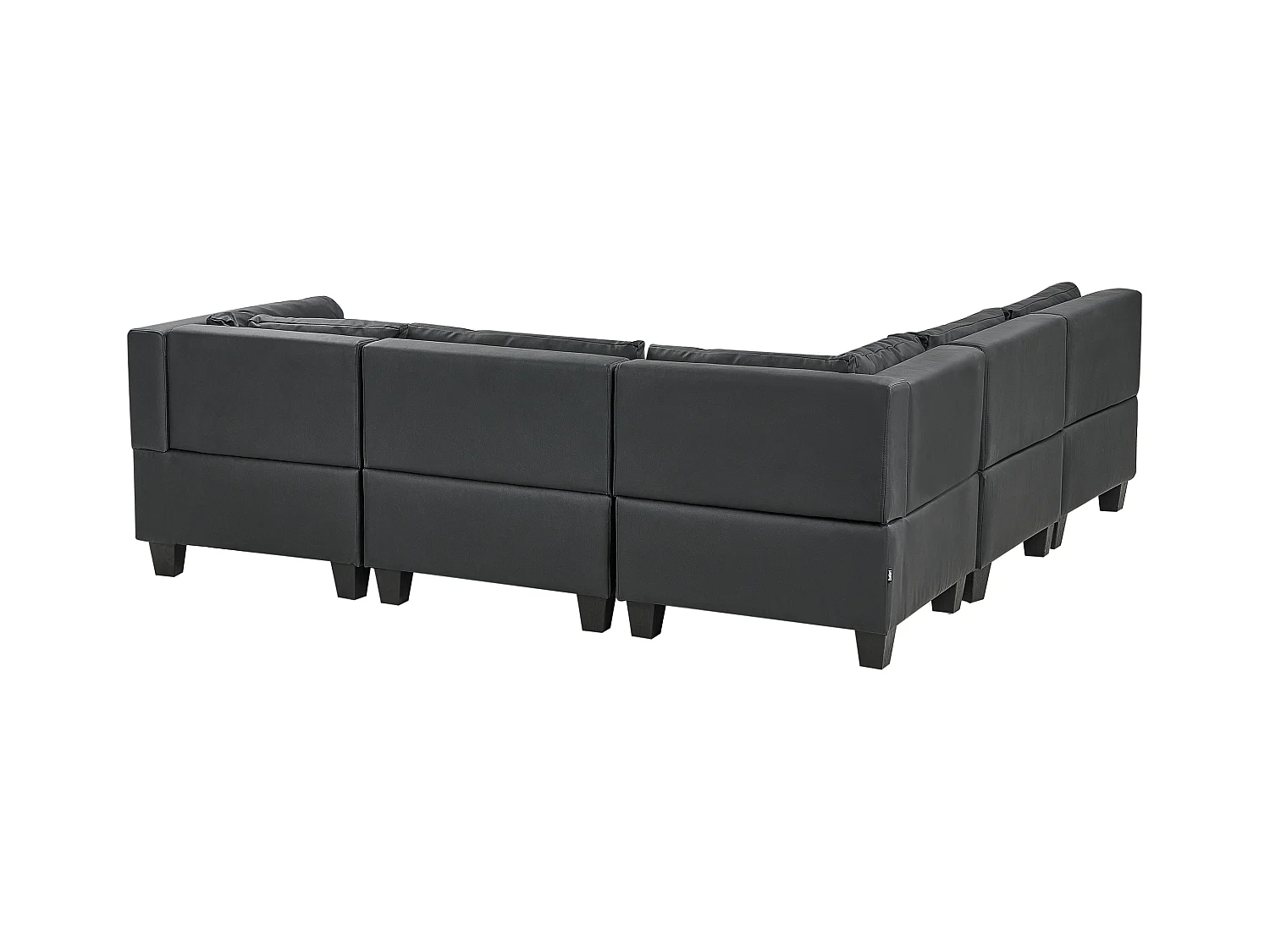 Modul Ecksofa UNSTAD Kunstleder Schwarz 5-Sitzer rechtsseitig