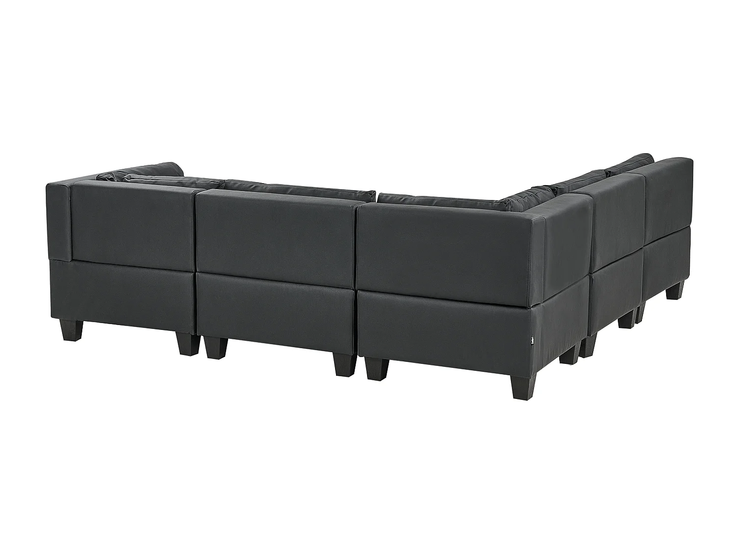 Modulaire hoekbank UNSTAD Kunstleer Zwart 5-zitter Rechterzijde