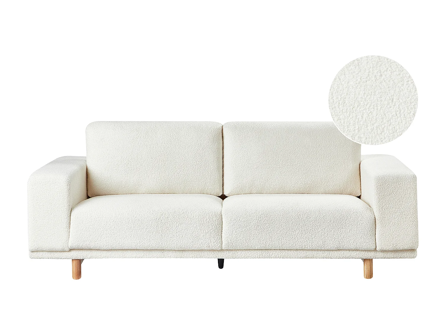 Bank NIVALA Bouclé Gebroken wit 3-zitter