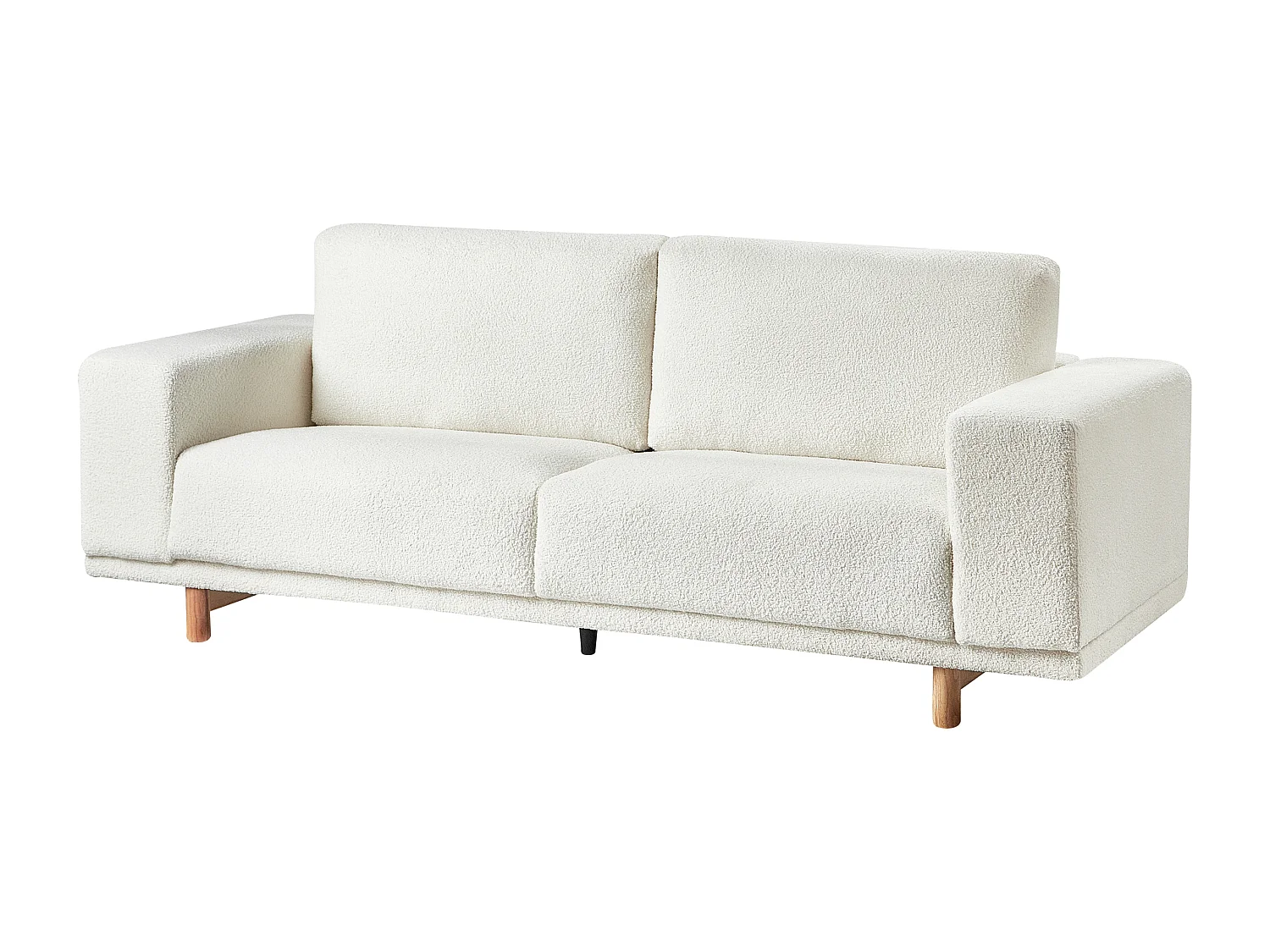 Canapé 3 places NIVALA Bouclé Blanc cassé