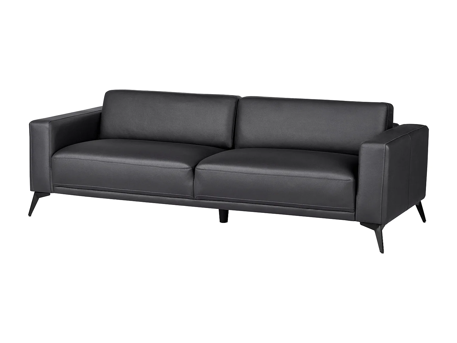 Sofa ANGE Kunstleder Schwarz 3-Sitzer