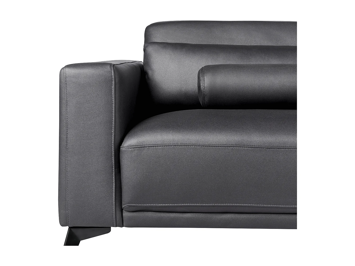 Sofa ANGE Kunstleder Schwarz 3-Sitzer