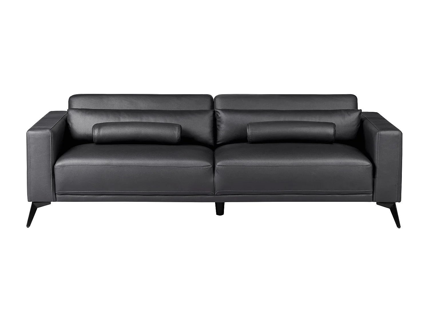 Sofa ANGE Kunstleder Schwarz 3-Sitzer