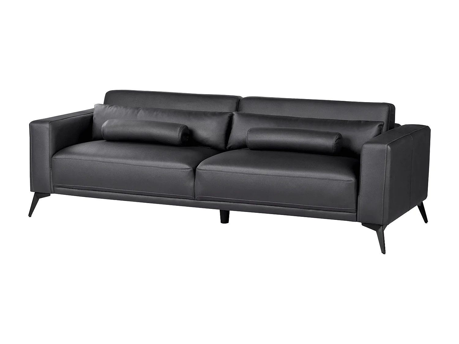 Sofa ANGE Kunstleder Schwarz 3-Sitzer
