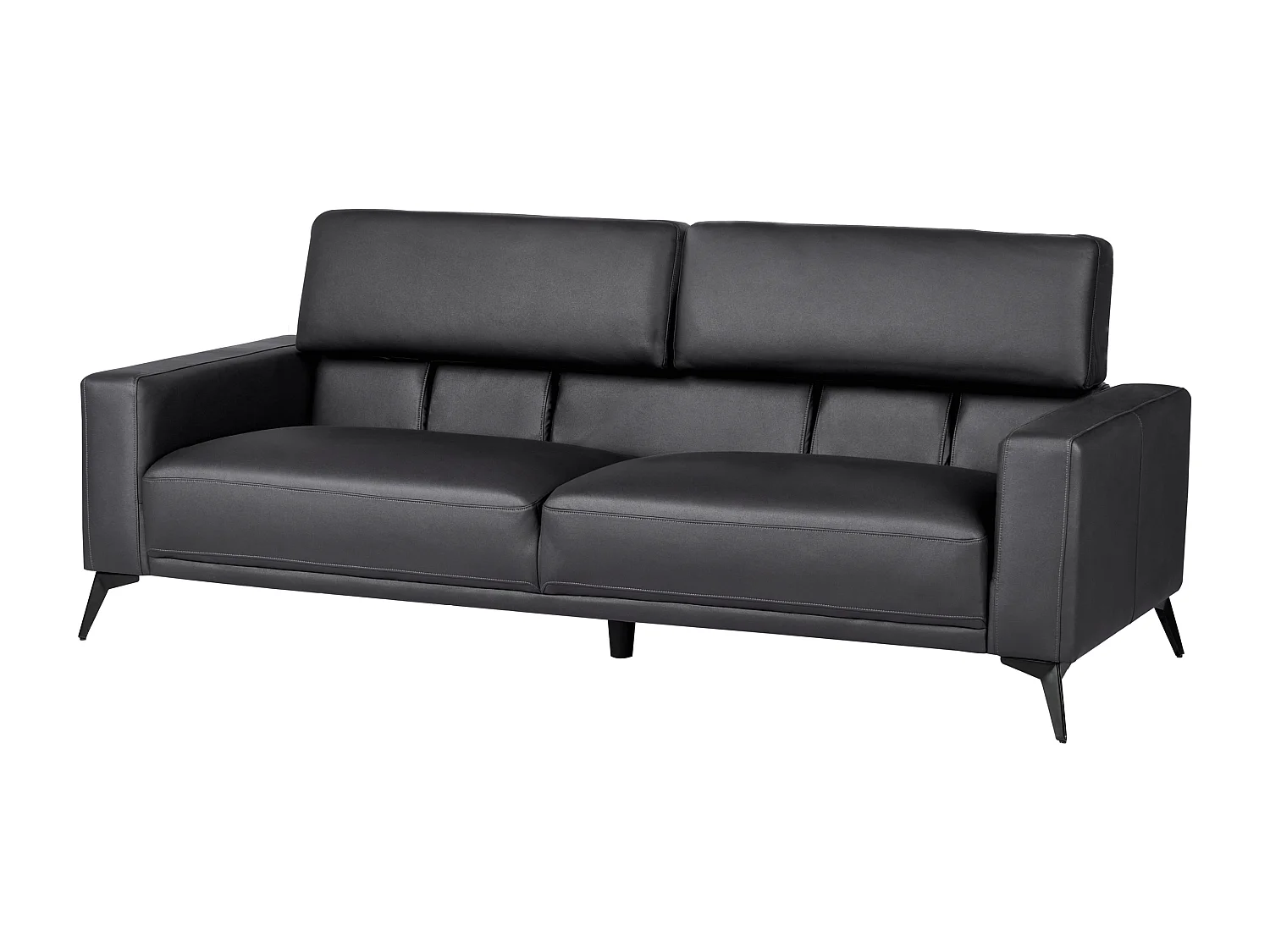 Sofa ANGE Kunstleder Schwarz 3-Sitzer