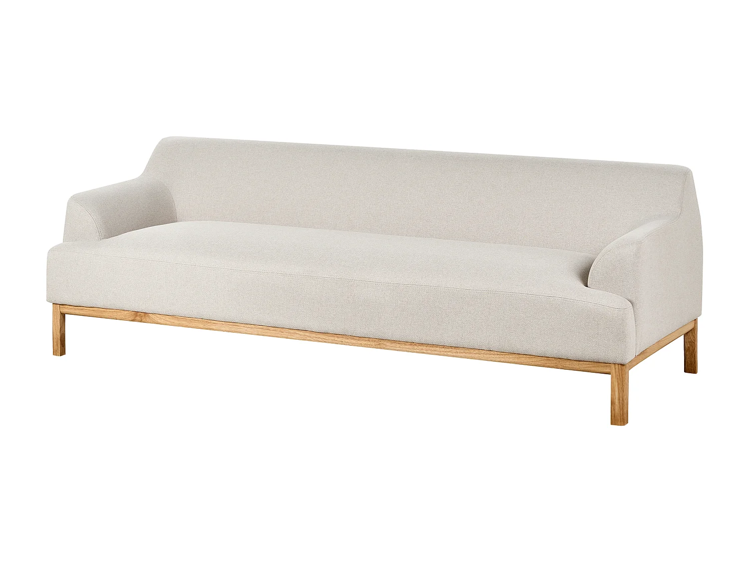 Sofa SOSJO Stoff Hellbeige 3-Sitzer