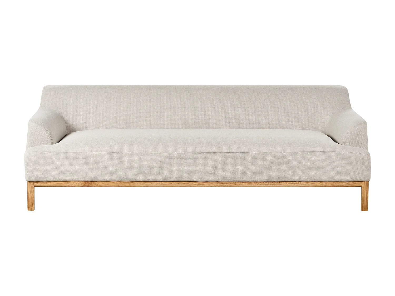Sofa SOSJO Stoff Hellbeige 3-Sitzer