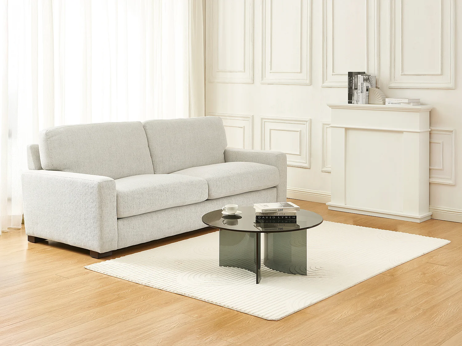 Table basse en verre trempé - Anthracite - OKLAMA