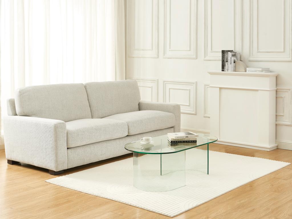 Couchtisch - gebogenes Sicherheitsglas - Transparent - NIZWA günstig online kaufen