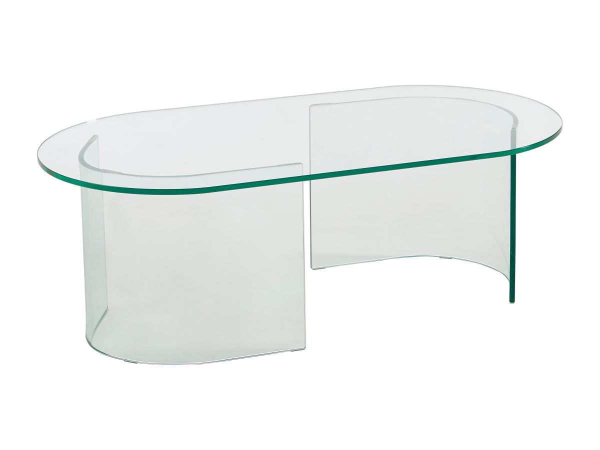 Couchtisch - gebogenes Sicherheitsglas - Transparent - NIZWA günstig online kaufen