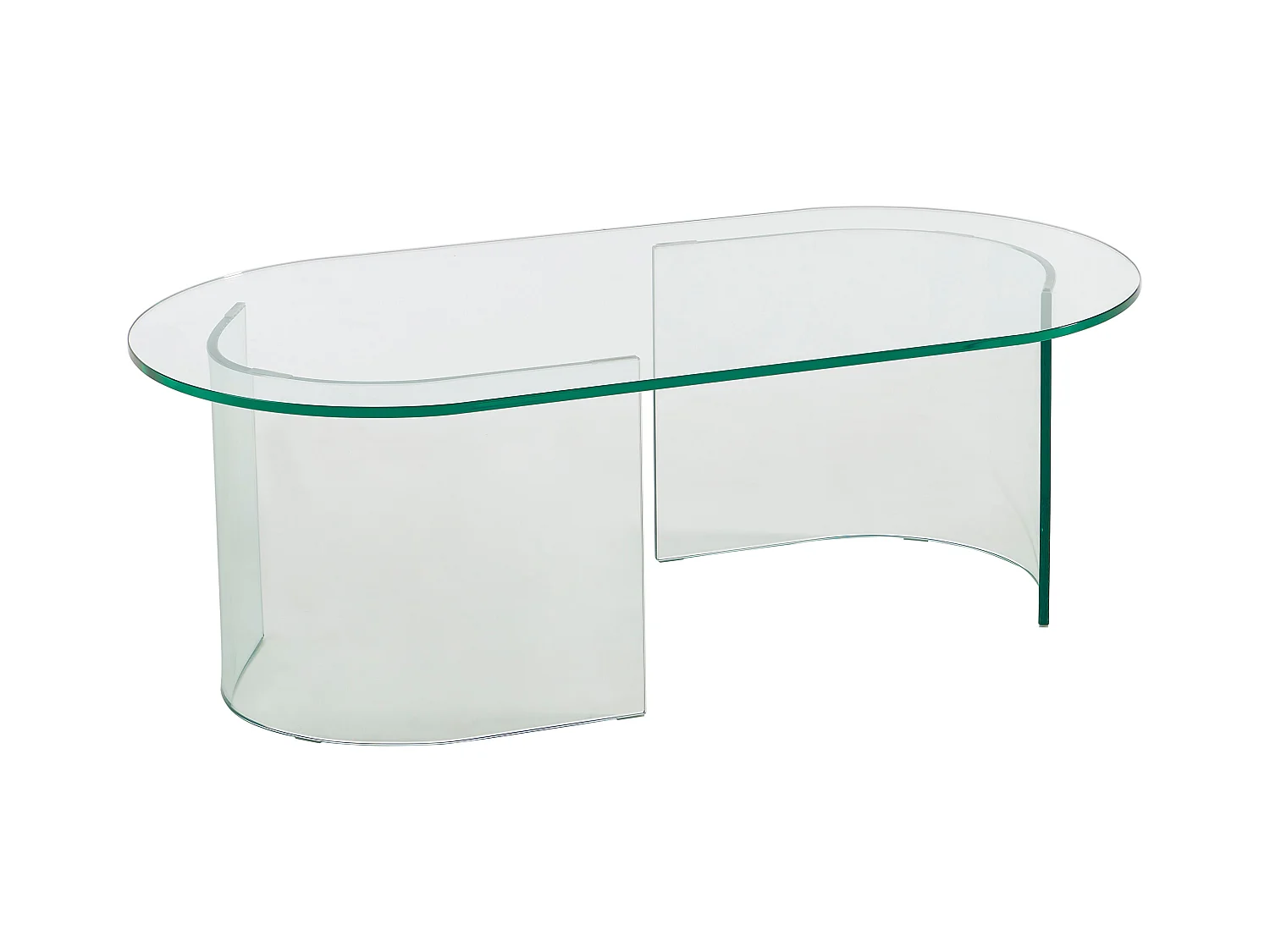Table basse en verre trempé courbé - Transparent - NIZWA