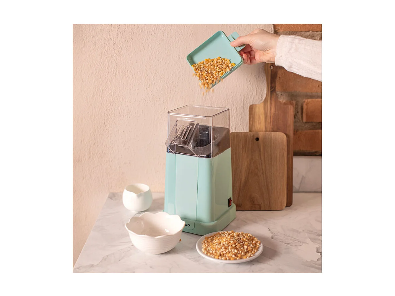 Machine à pop-corn bleue compacte 1200W