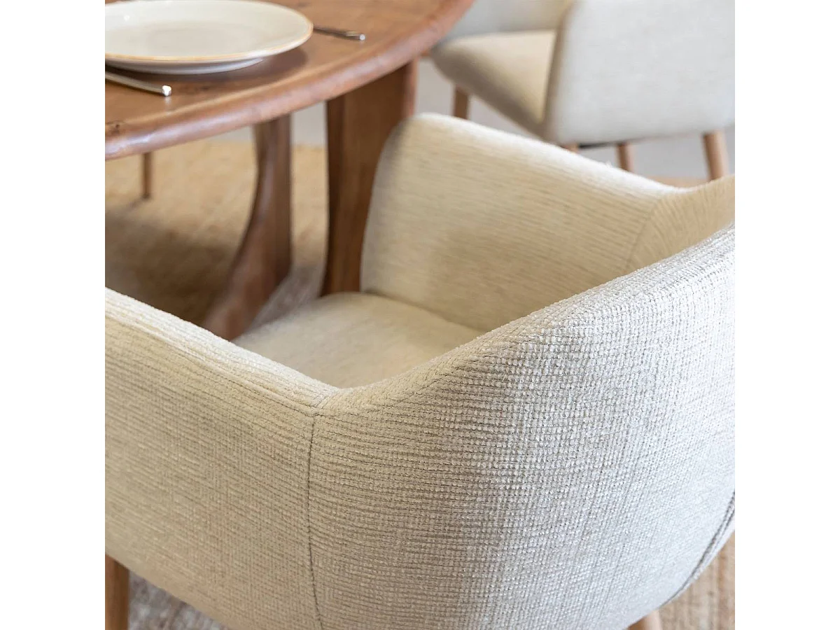 Chaise en tissu beige Solène (lot de 2)