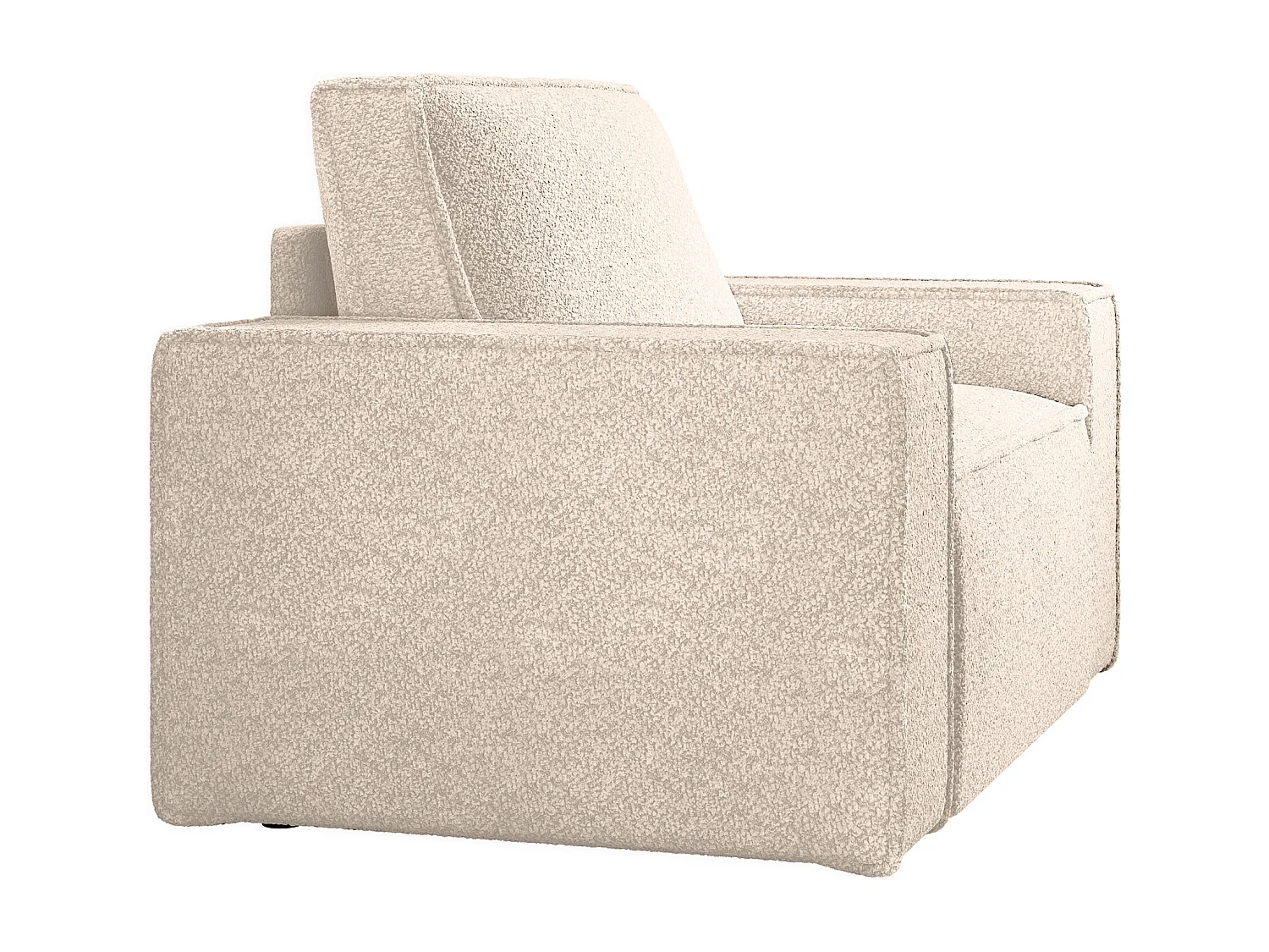 Fauteuil en tissu bouclette beige AMELIA