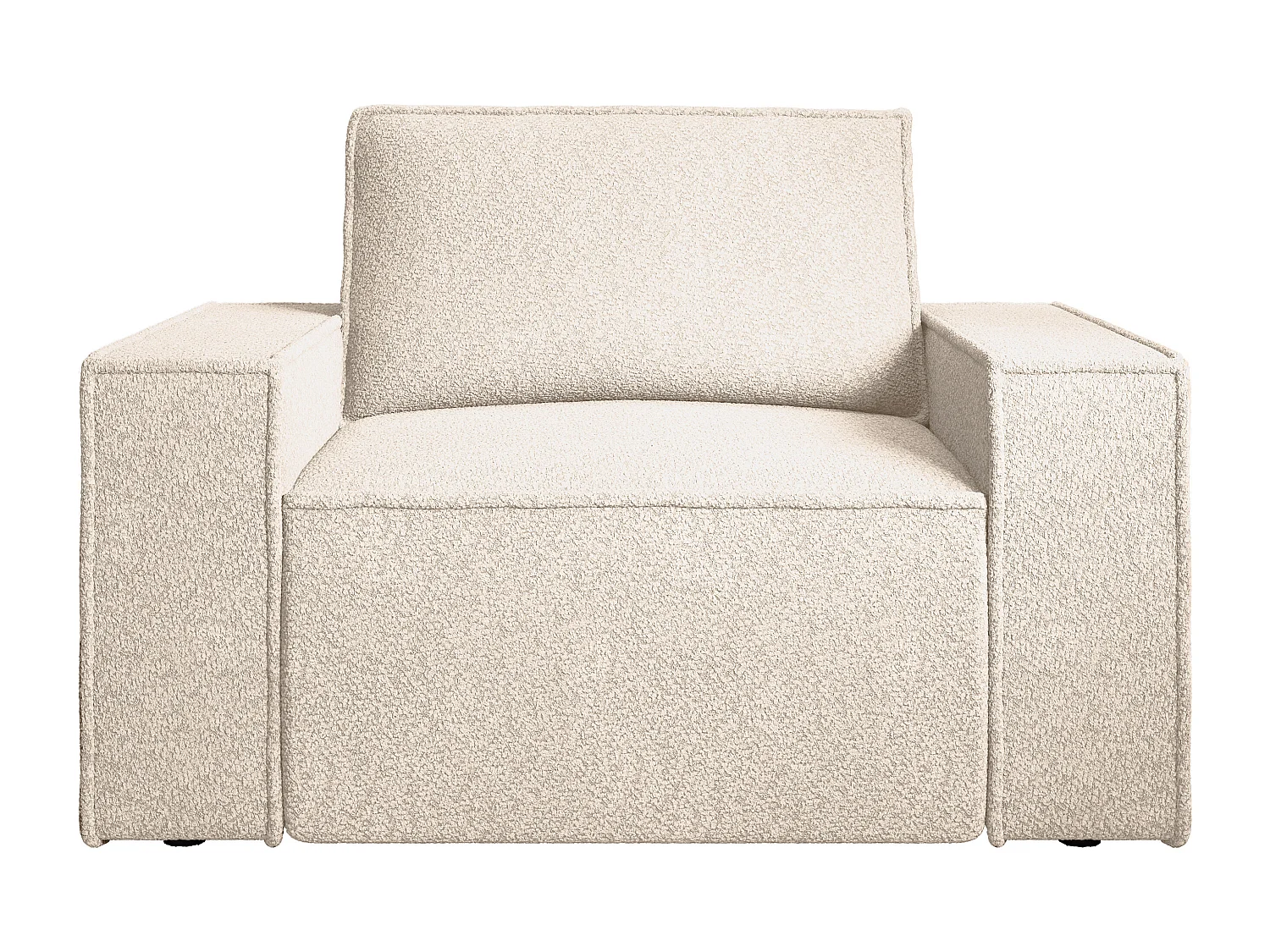 Fauteuil en tissu bouclette beige AMELIA