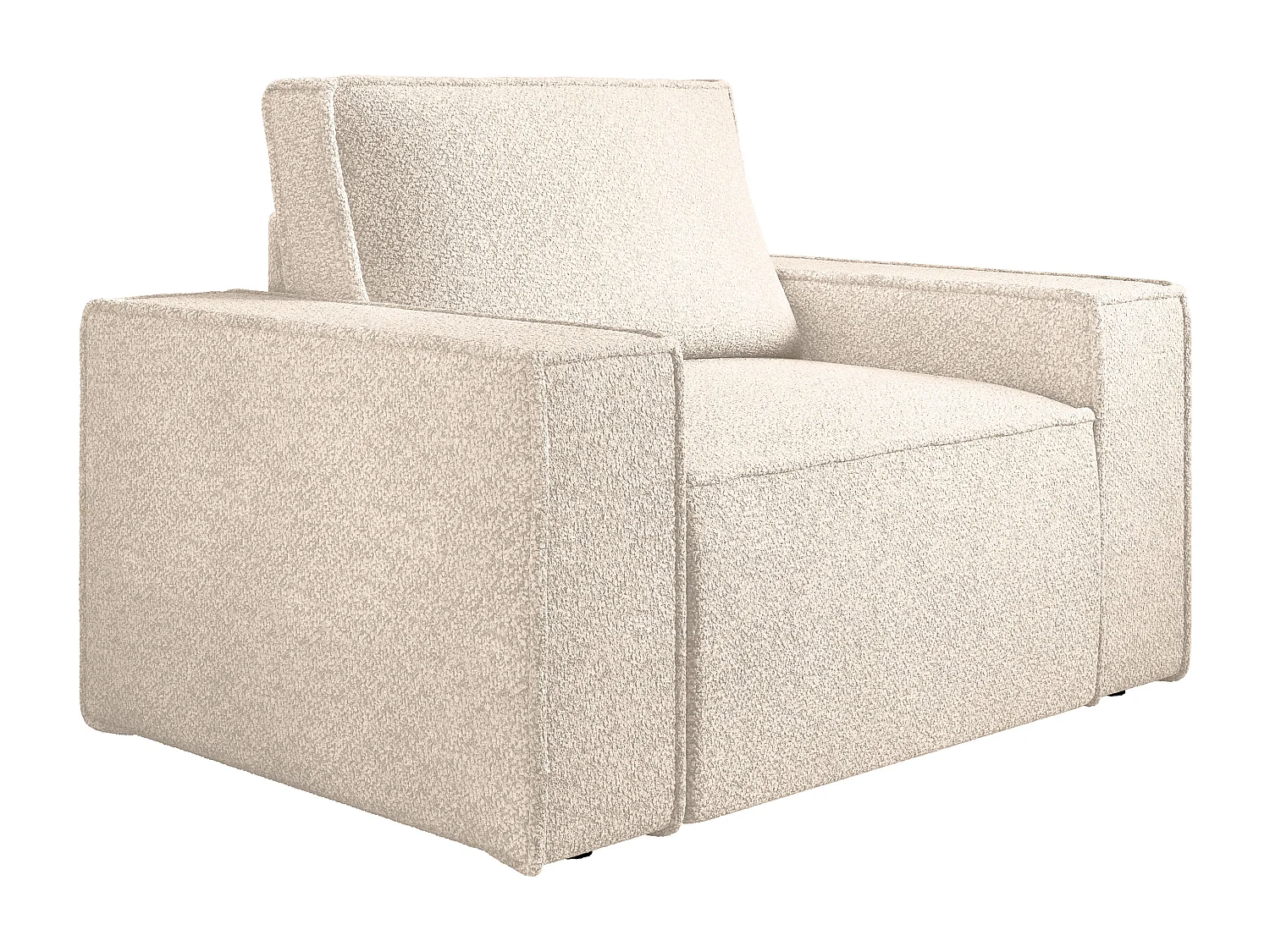 Fauteuil en tissu bouclette beige AMELIA