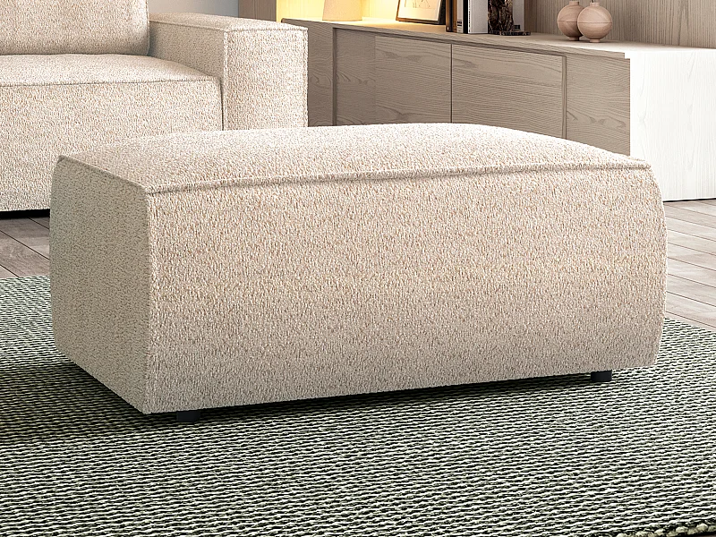 Hocker - Bouclé-Stoff - Beige - AMELIA