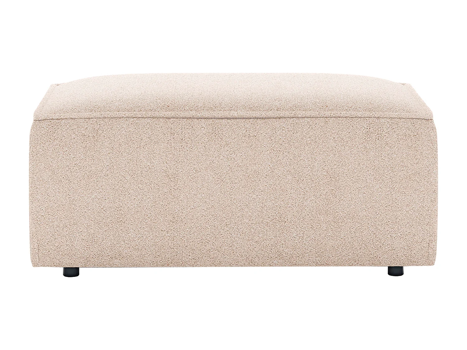 Beige boucle-stoff puff AMELIA