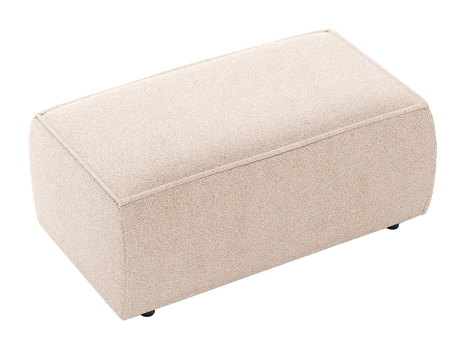 Beige boucle-stoff puff AMELIA