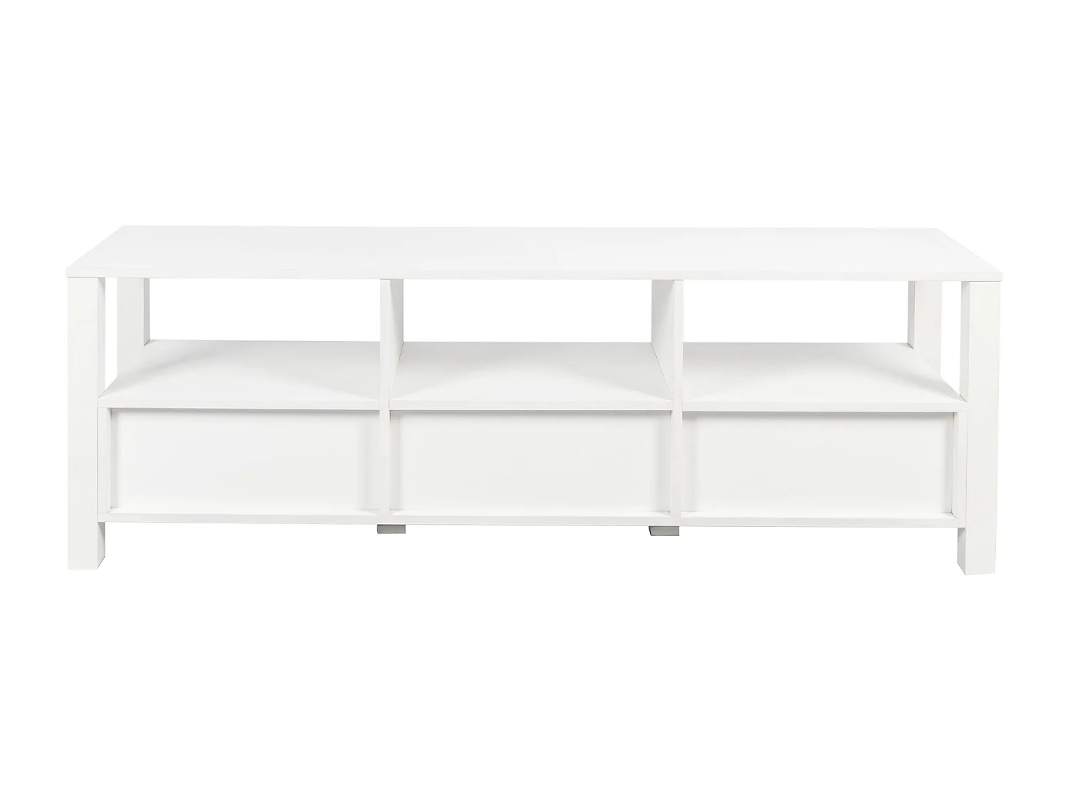 Meuble TV Moderne Blanc, 152,5 Cm, Design Simple Et Élégant, Blanc
