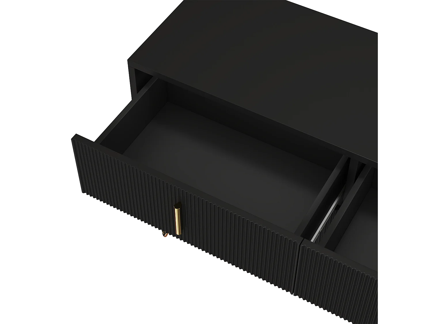 Sideboard 120x40x77 cm - mit 6 Schubladen - goldene Griffe - Schwarz