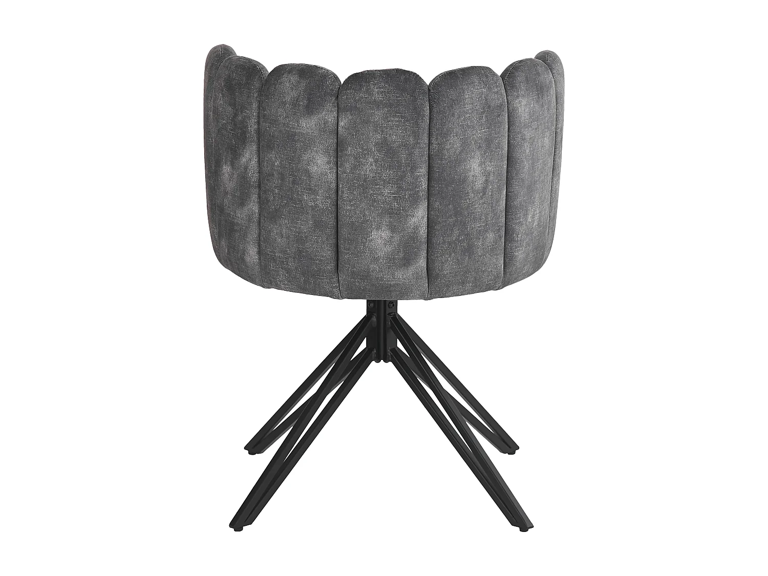 Lot de 6 chaises pivotantes en velours - dossier en pétales - Gris