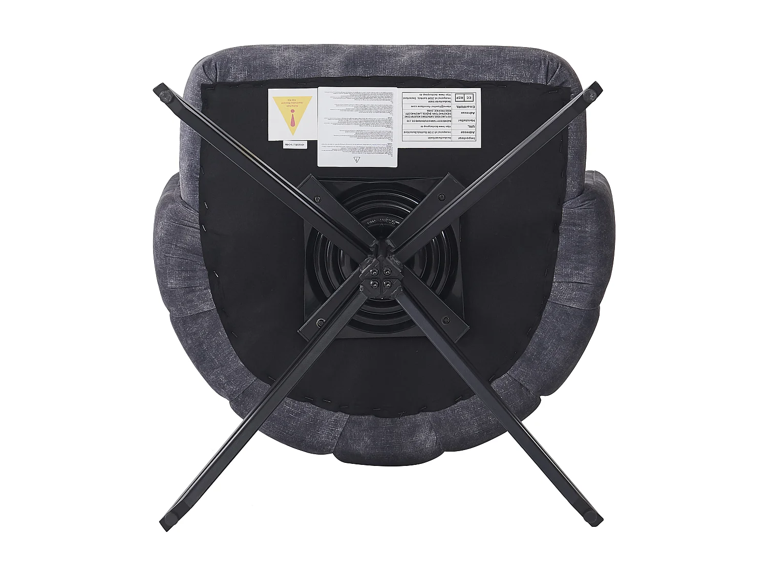 Lot de 6 chaises pivotantes en velours - dossier en pétales - Gris