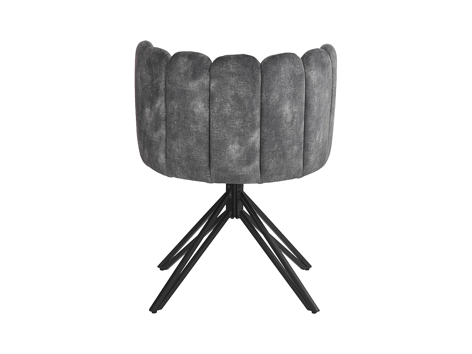 Lot de 6 chaises pivotantes en velours - dossier en pétales - Gris