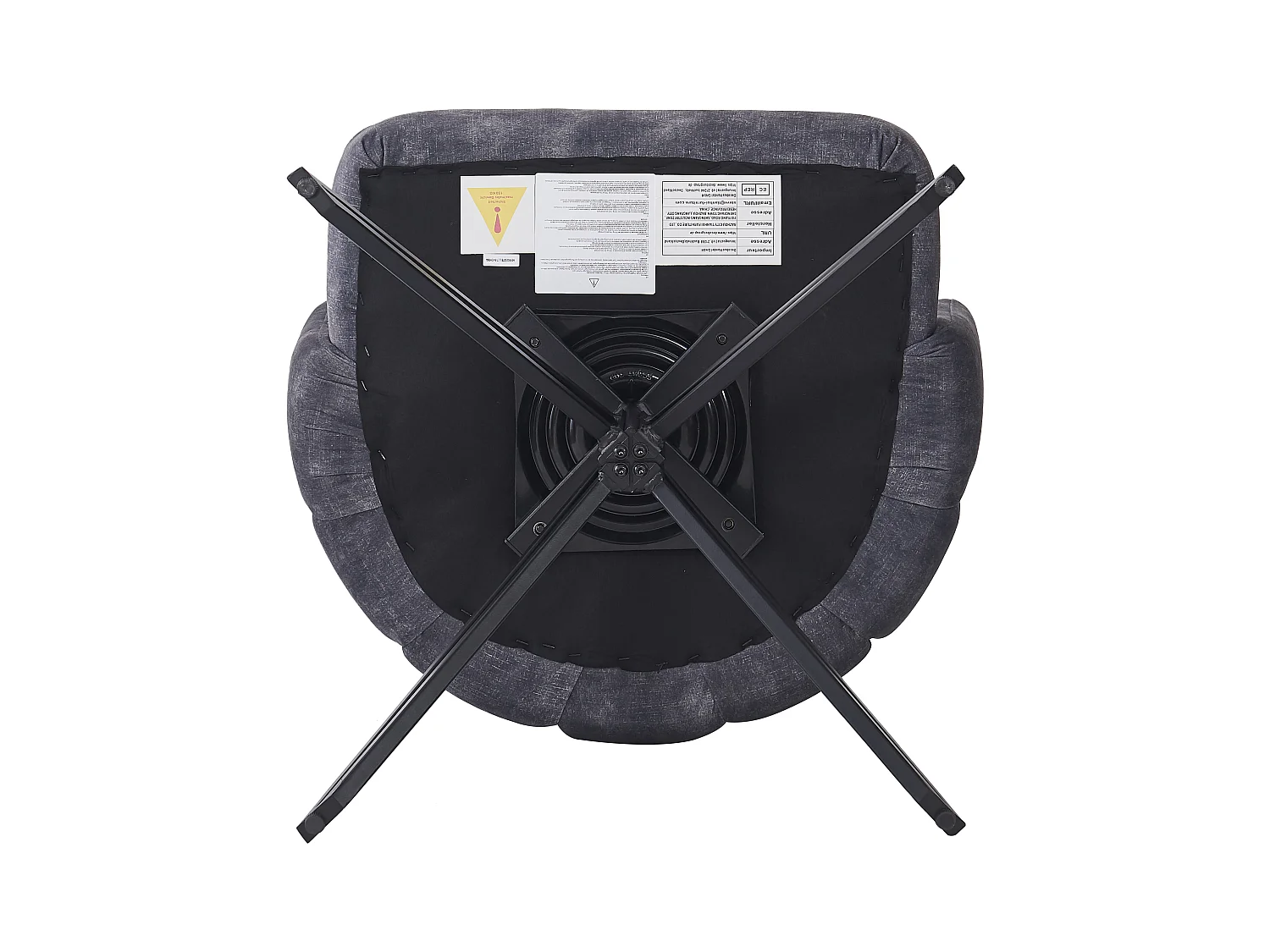 Lot de 6 chaises pivotantes en velours - dossier en pétales - Gris