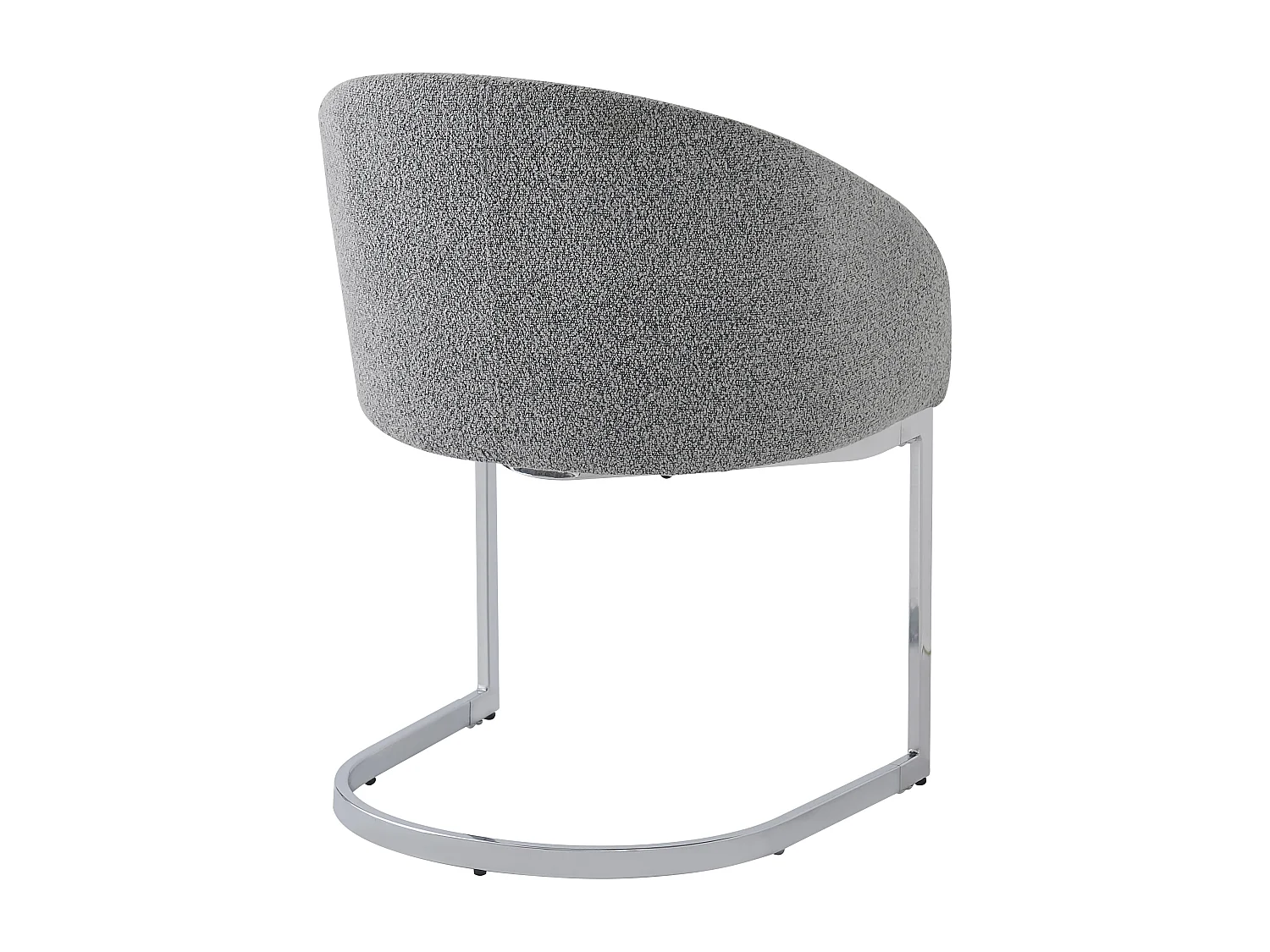 Conjunto de 4 cadeiras cantilever em tecido French Terry cinzento