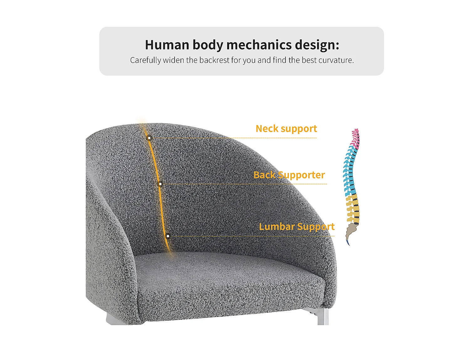 Lot de 2 chaises cantilever en tissu bouclette Gris