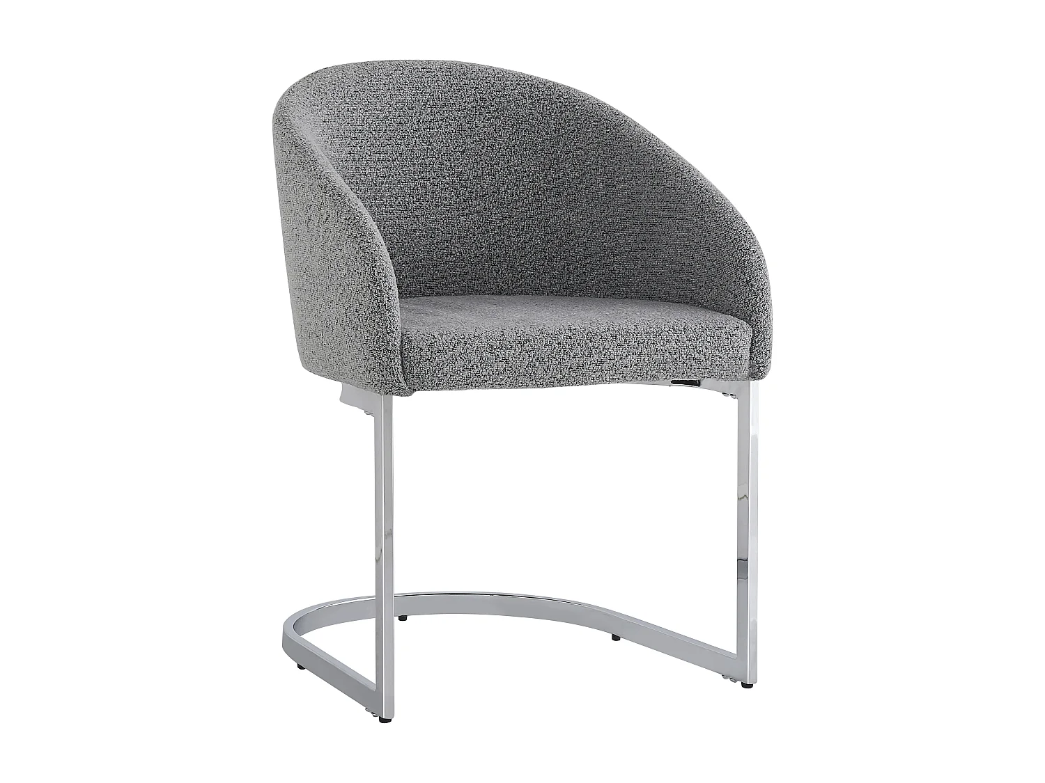 Lot de 2 chaises cantilever en tissu bouclette Gris
