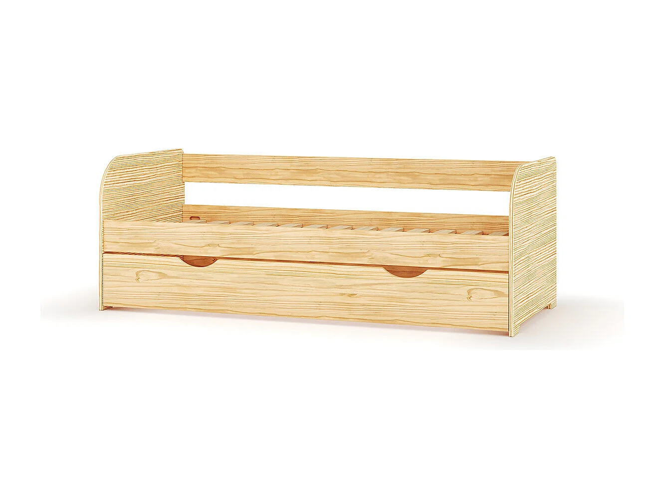 Lit banquette gigogne 80x190 cm bois massif bois EZRA