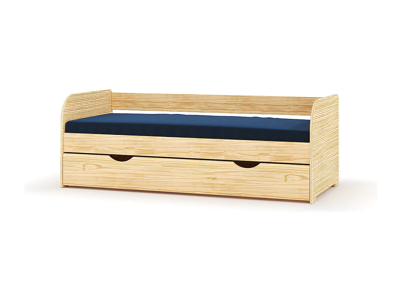Lit banquette gigogne 80x190 cm bois massif bois EZRA