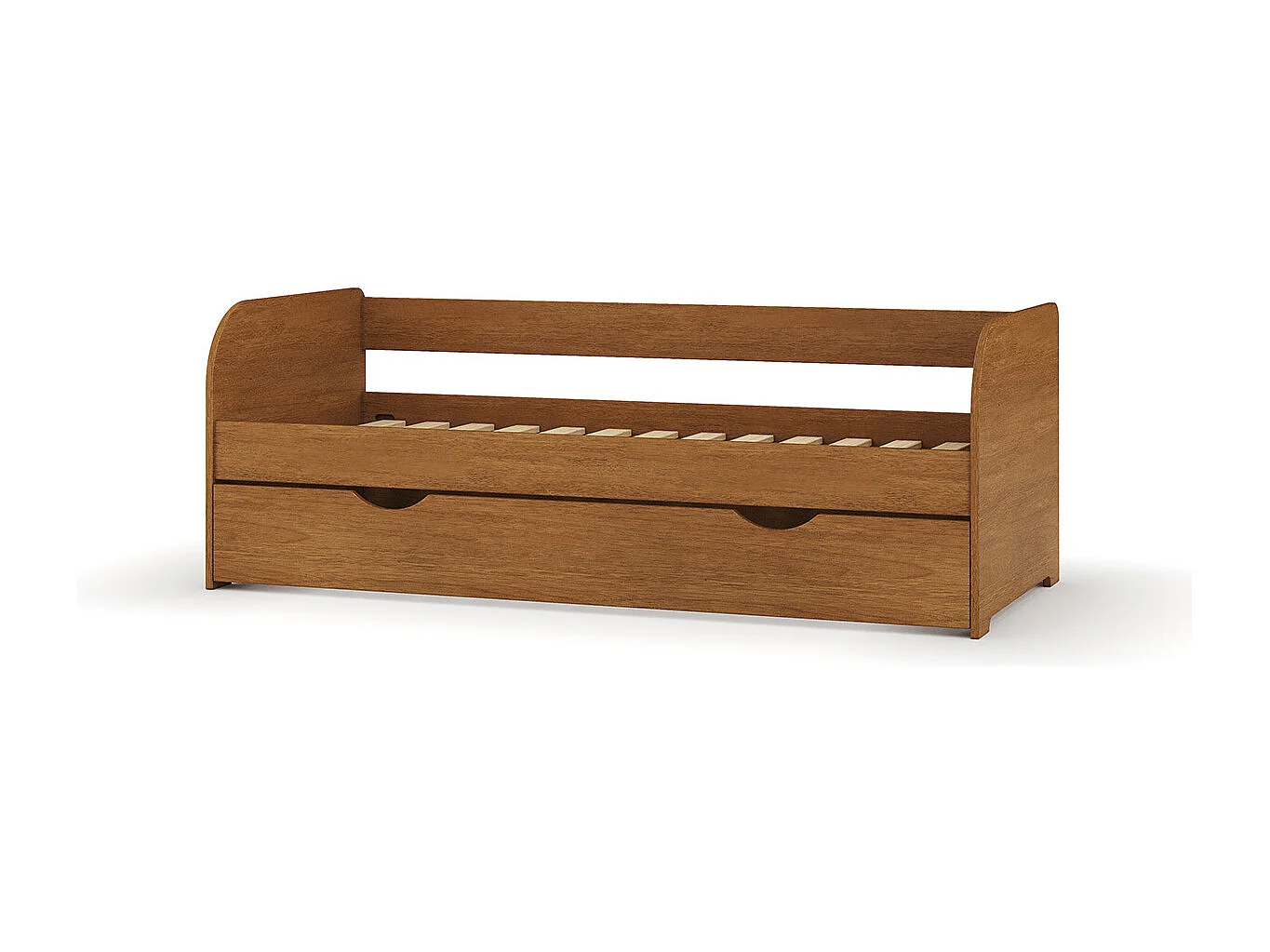 Lit banquette gigogne 80x200 cm bois massif noisette EZRA
