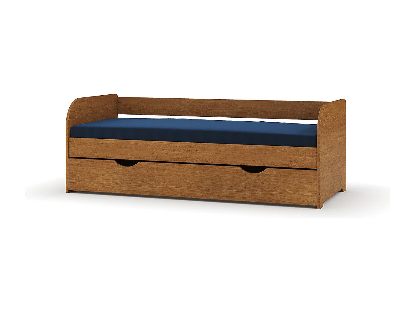 Lit banquette gigogne 80x190 cm bois massif noisette EZRA