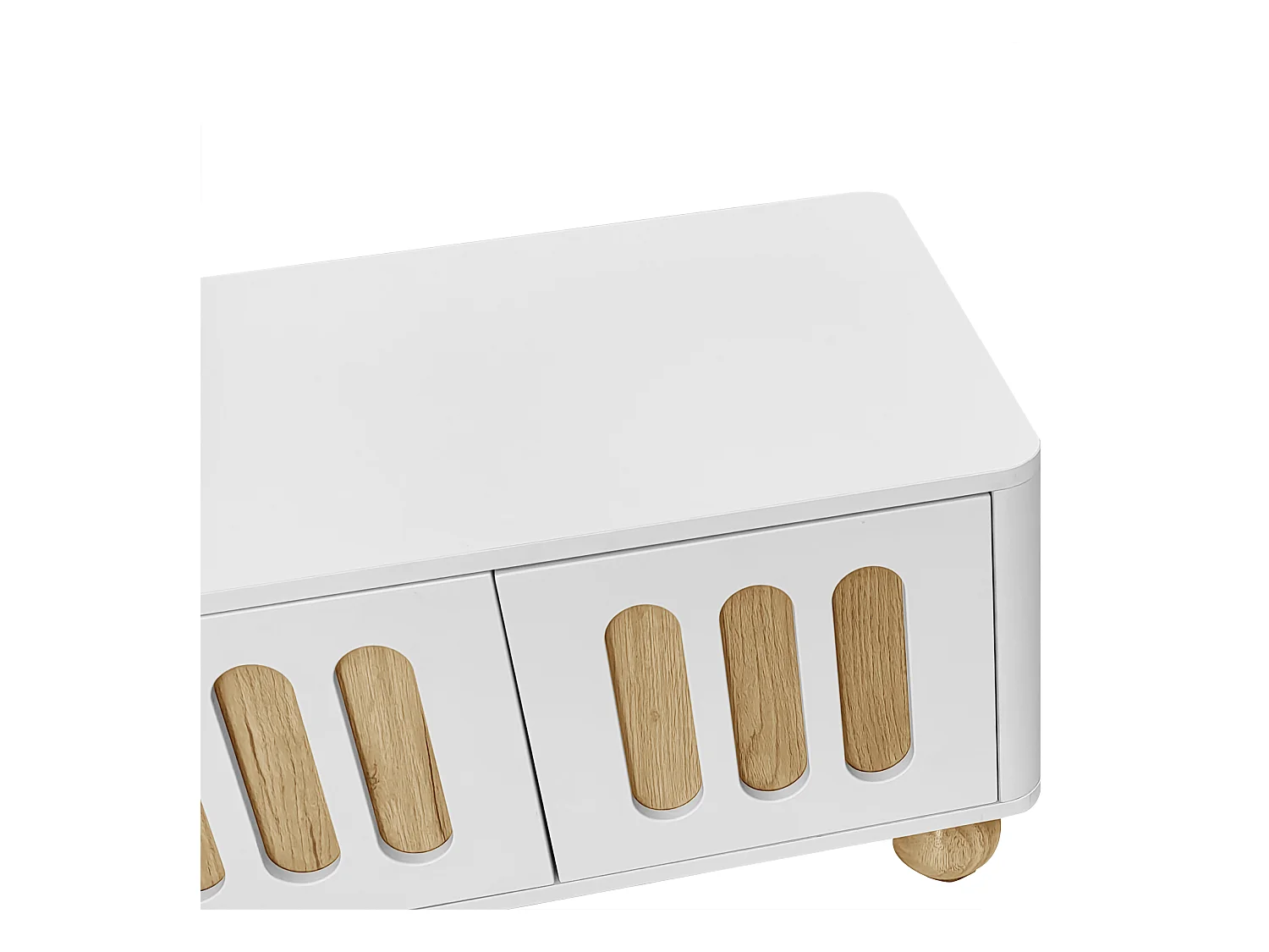 Table basse moderne 105x50x40 cm avec LED - avec 2 portes et 1 tiroir - Blanc