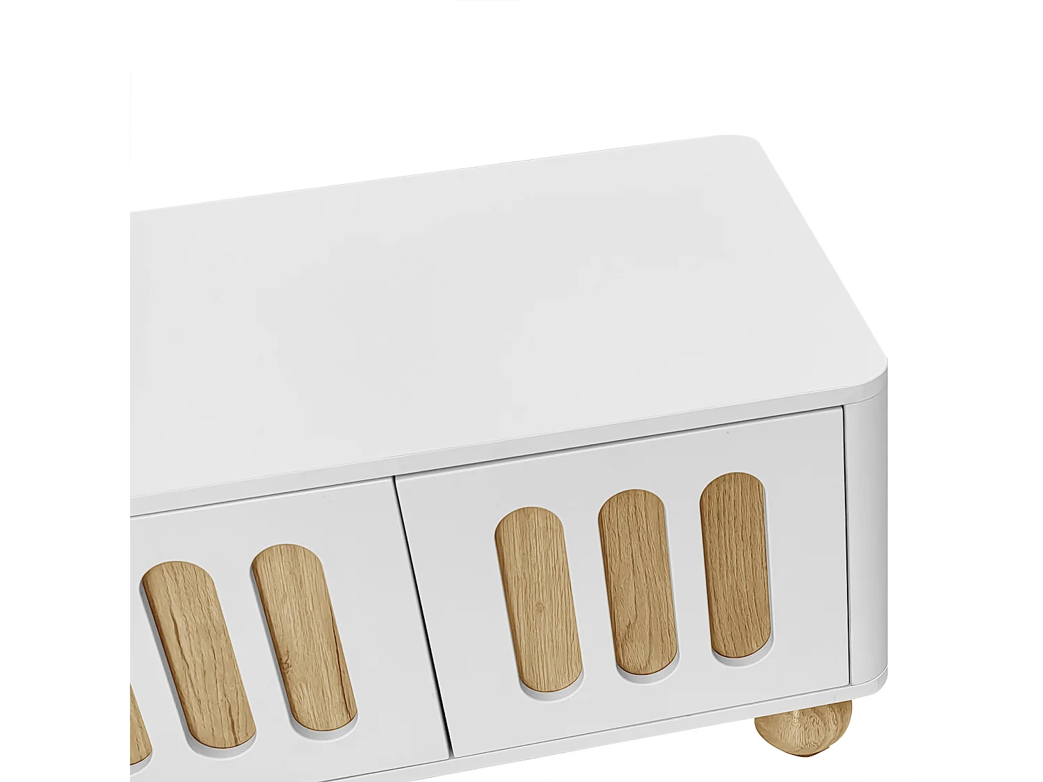 Table basse moderne 105x50x40 cm avec LED - avec 2 portes et 1 tiroir - Blanc