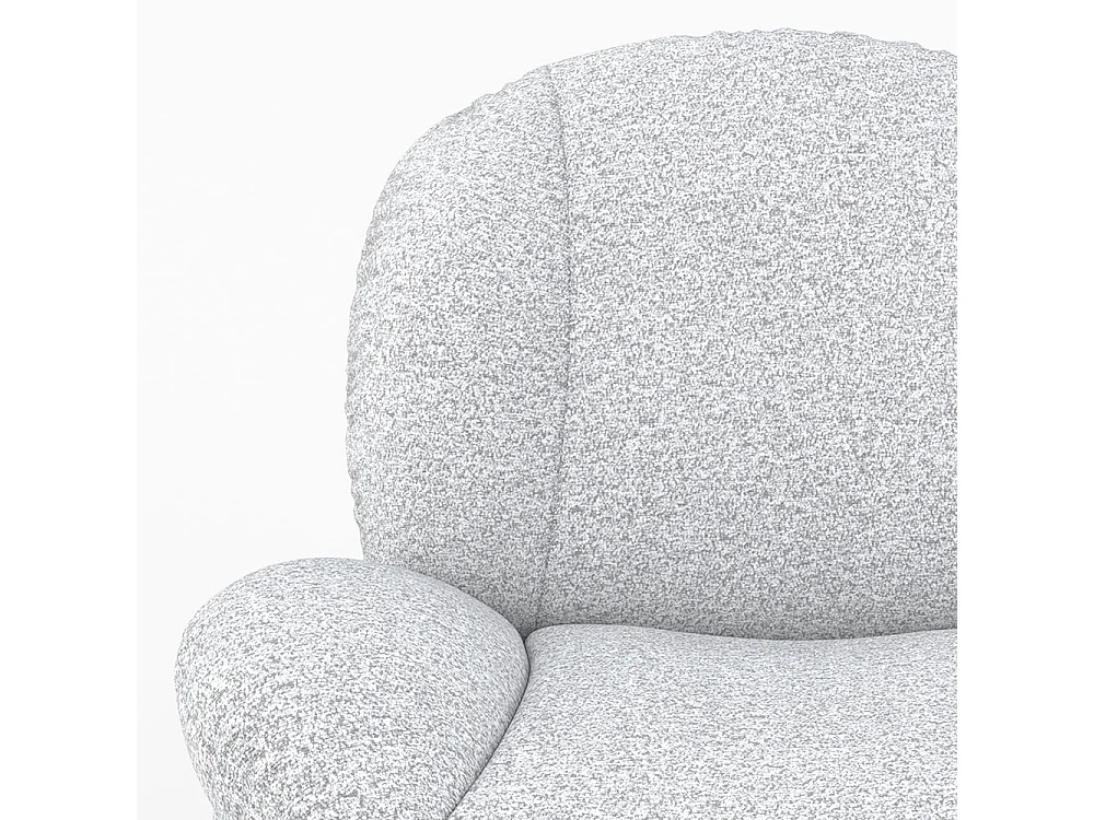 Sillón giratorio en tejido bouclé gris jaspeado blanco - Ricci