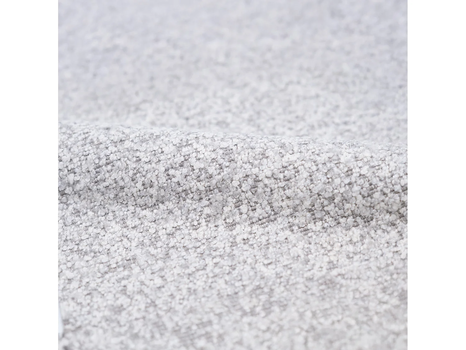 Sillón giratorio en tejido bouclé gris jaspeado blanco - Ricci