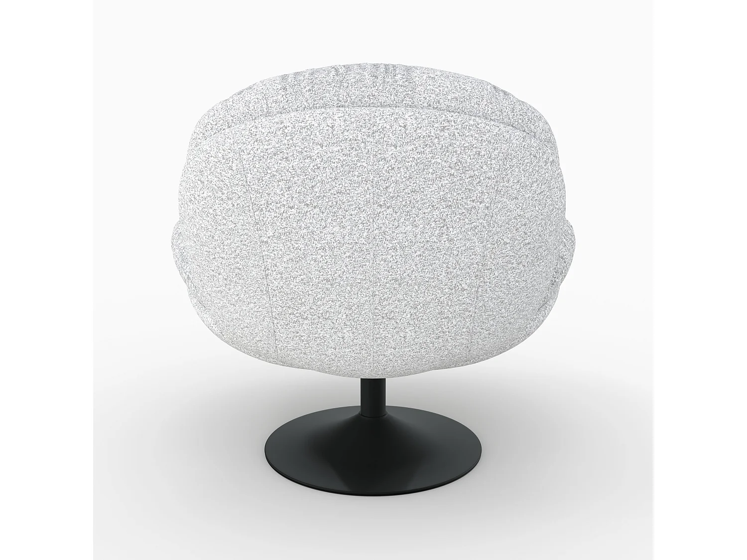 Fauteuil pivotant en tissu bouclé gris chiné - Ricci
