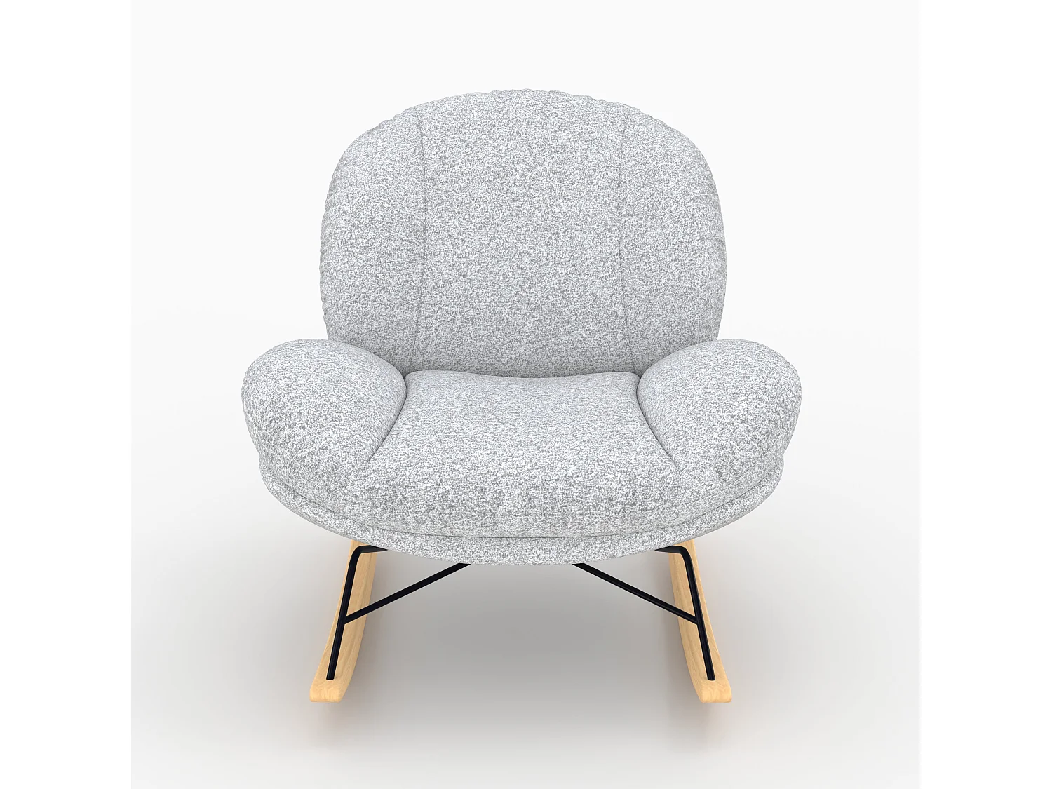 Rocking chair en tissu bouclette gris chiné - Lenny