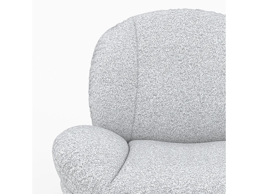 Rocking chair en tissu bouclette gris chiné - Lenny