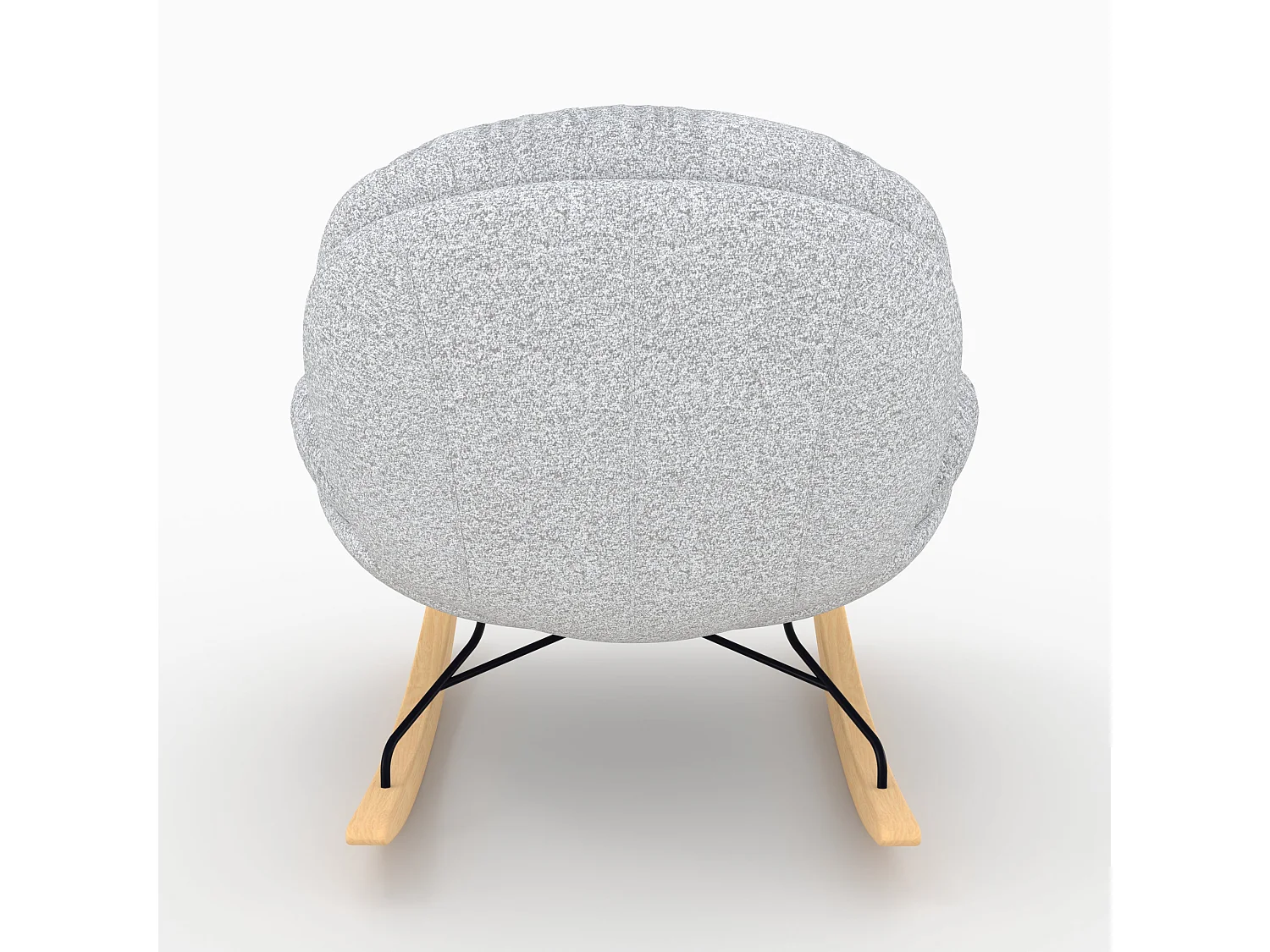 Rocking chair en tissu bouclette gris chiné - Lenny