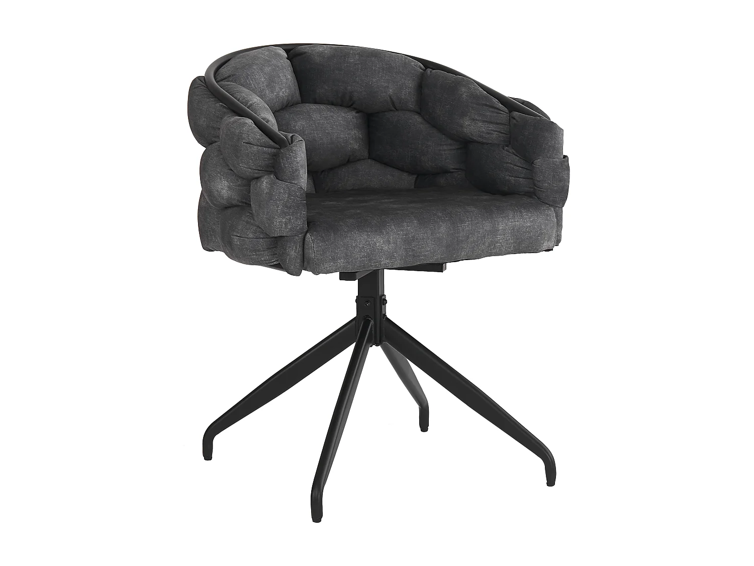 Set mit 6 Samtdrehstühlen – Moderner Modestil – Grau