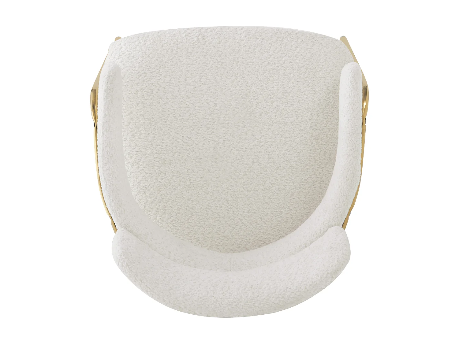 Set di 6 sedie in tessuto French Terry - gambe dorate - Beige