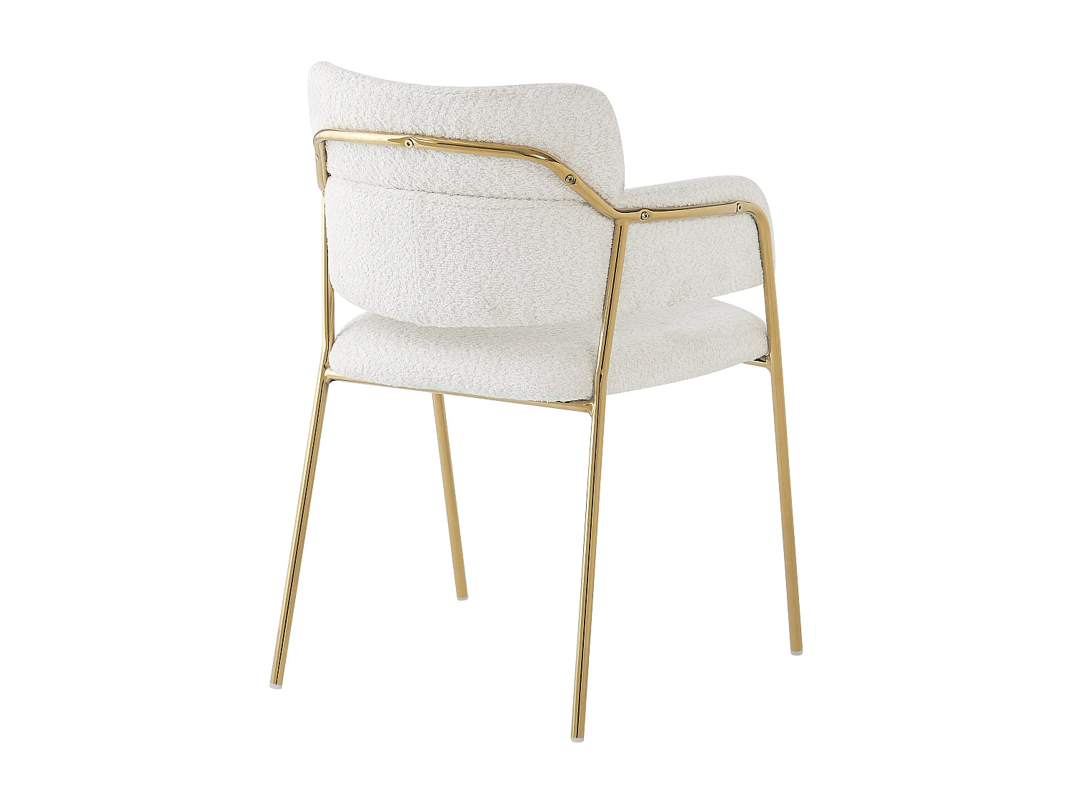 Set di 6 sedie in tessuto French Terry - gambe dorate - Beige