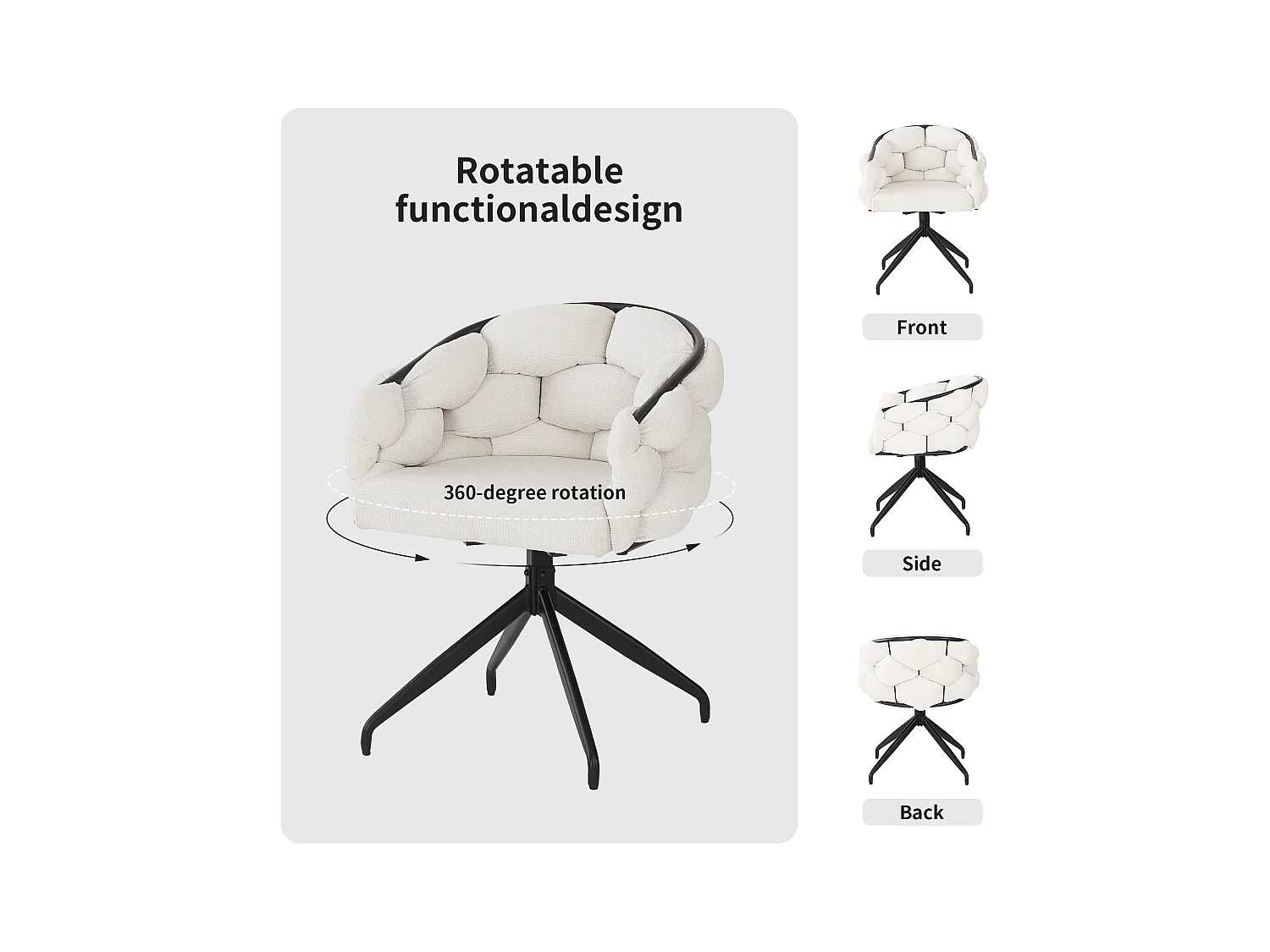 Set mit 2 Drehstühlen aus Samt – Moderner Modestil – Beige